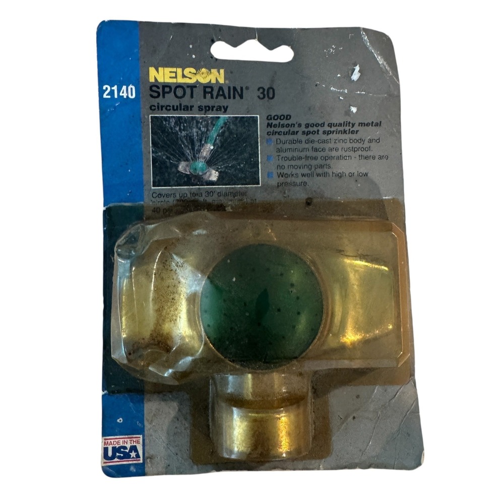 Vintage Nelson 2140 Spot Rain 30 Circular Spray Metal Sprinkler Made in USA 1990